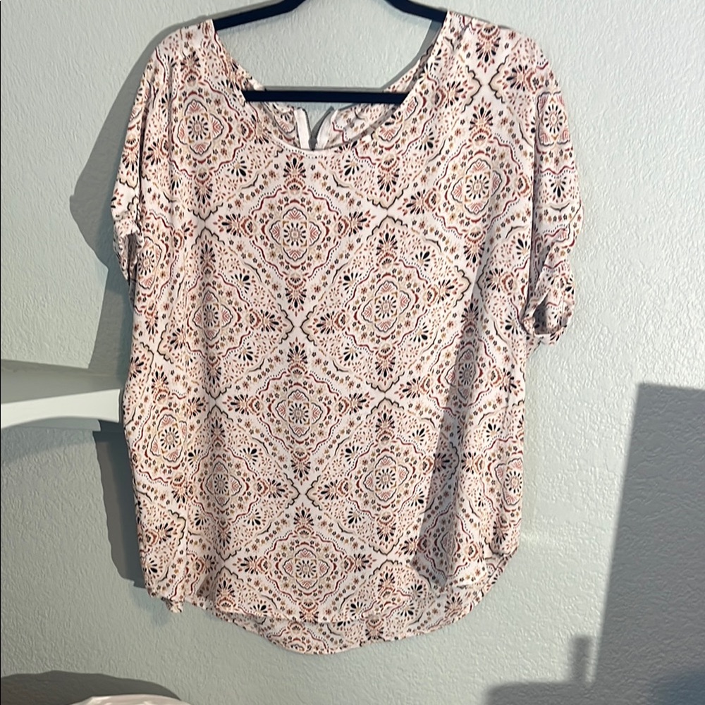 Patterned Cream Women's Top